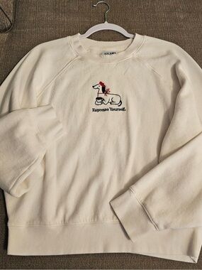 Old Navy So Comfy Classic Length Expresso Yourself Crew Sweater Size Medium